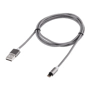 360 Degree Rotation 8 Pin to USB 2.0 Weave Style Magnetic Charging Cable with LED Indicator, Cable Length: 1m(Grey)