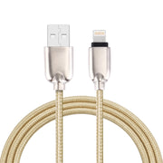 1m Woven 108 Copper Cores 8 Pin to USB Data Sync Charging Cable for iPhone, iPad(Gold)