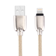 1m Woven 108 Copper Cores 8 Pin to USB Data Sync Charging Cable for iPhone, iPad(Gold)