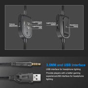 ONIKUMA K8 Over Ear Bass Stereo Surround Gaming Headphone with Microphone & RGB Color Changing Lights(Black)
