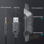 ONIKUMA K6 Over Ear Bass Stereo Surround Gaming Headphone with Microphone & RGB Lights