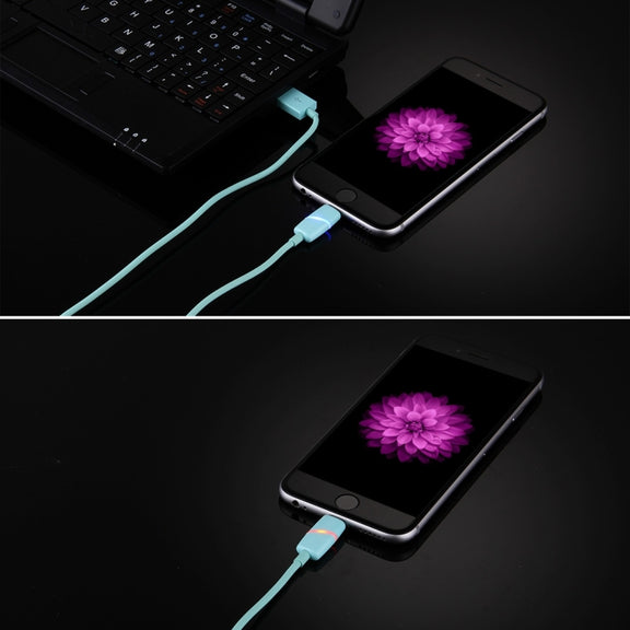 1m Circular Bobbin Gift Box Style 8 Pin to USB Data Sync Cable with Indicator for iPhone, iPad(Blue)