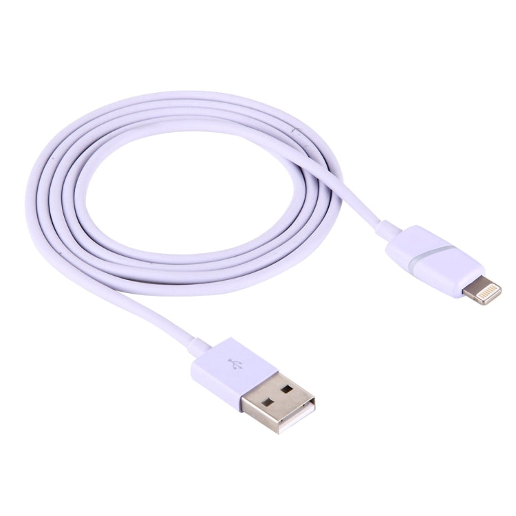 1m Circular Bobbin Gift Box Style 8 Pin to USB Data Sync Cable with Indicator for iPhone, iPad(Purple)