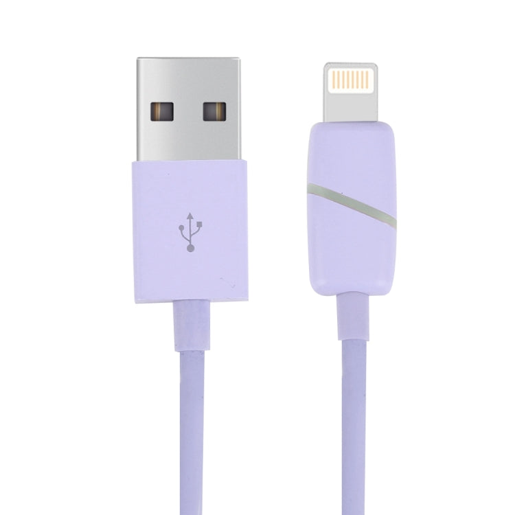 1m Circular Bobbin Gift Box Style 8 Pin to USB Data Sync Cable with Indicator for iPhone, iPad(Purple)