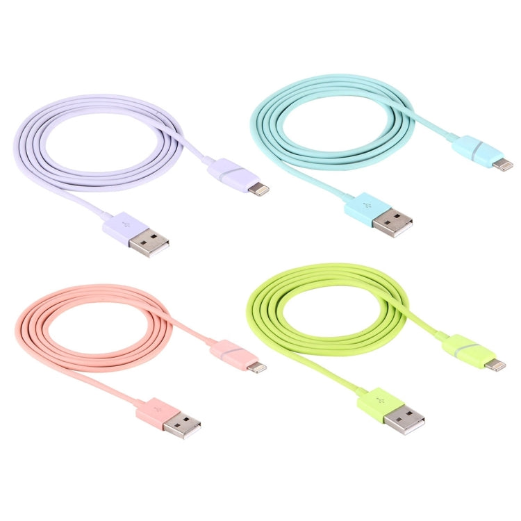 1m Circular Bobbin Gift Box Style 8 Pin to USB Data Sync Cable with Indicator for iPhone, iPad(Purple)