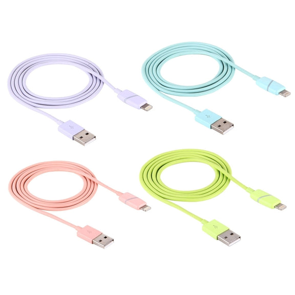 1m Circular Bobbin Gift Box Style 8 Pin to USB Data Sync Cable with Indicator for iPhone, iPad(Purple)