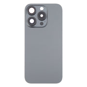 For iPhone 16 Pro Max Original Glass Battery Back Cover with Camera Lens Cover(Black)