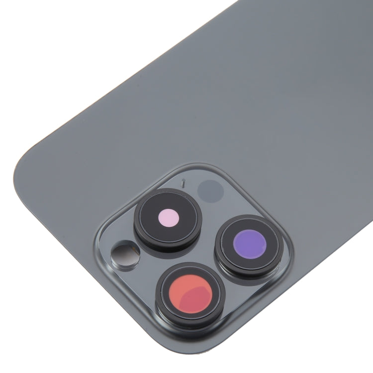 For iPhone 16 Pro Max Original Glass Battery Back Cover with Camera Lens Cover(Black)