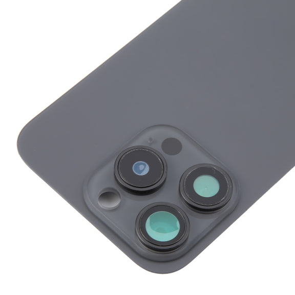 For iPhone 16 Pro Max Original Glass Battery Back Cover with Camera Lens Cover + MagSafe Magnet(Black)