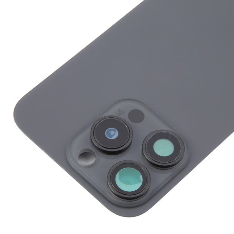 For iPhone 16 Pro Max Original Glass Battery Back Cover with Camera Lens Cover + MagSafe Magnet(Black)