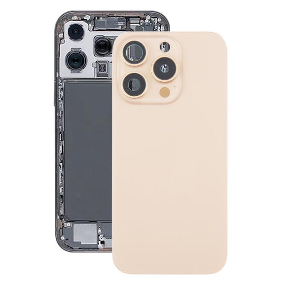 For iPhone 16 Pro Max Original Glass Battery Back Cover with Camera Lens Cover + MagSafe Magnet(Gold)