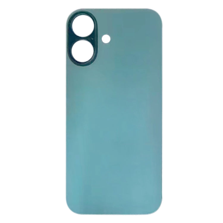 For iPhone 16 Easy Replacement Big Camera Hole Glass Back Battery Cover(Green)