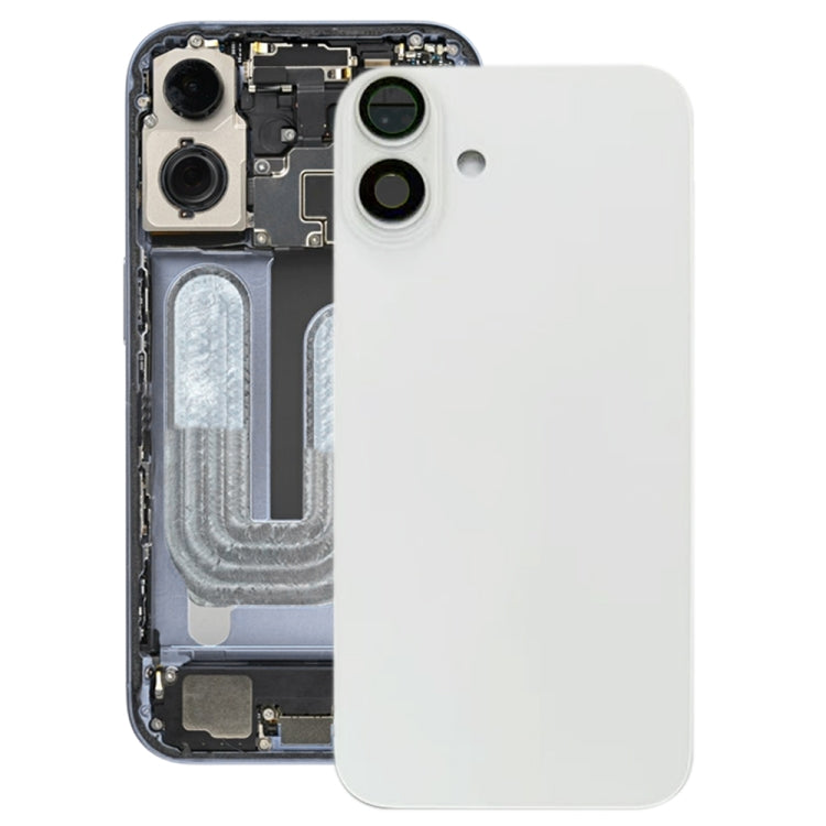 For iPhone 16 Plus Battery Back Cover with Camera Lens Cover(White)