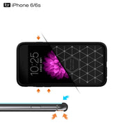 For iPhone 6 Plus & 6s Plus Brushed Texture Fiber TPU Rugged Armor Protective Case(Black)