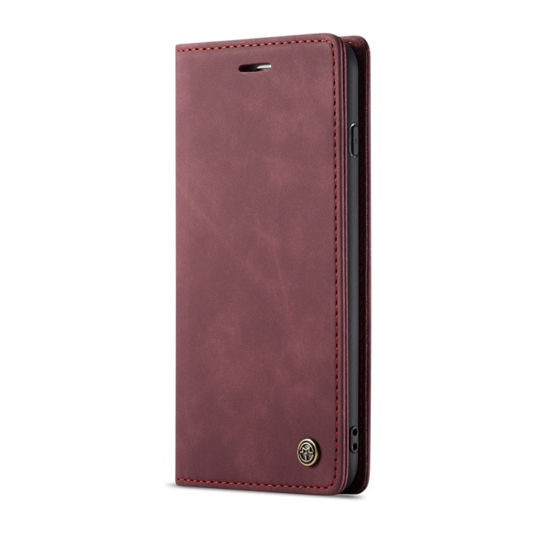 CaseMe-013 Multifunctional Retro Frosted Horizontal Flip Leather Case for iPhone 6 Plus / 6s Plus, with Card Slot & Holder & Wallet(Wine Red)