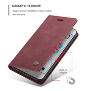 CaseMe-013 Multifunctional Retro Frosted Horizontal Flip Leather Case for iPhone 6 Plus / 6s Plus, with Card Slot & Holder & Wallet(Wine Red)