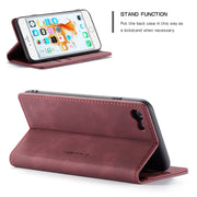 CaseMe-013 Multifunctional Retro Frosted Horizontal Flip Leather Case for iPhone 6 Plus / 6s Plus, with Card Slot & Holder & Wallet(Wine Red)