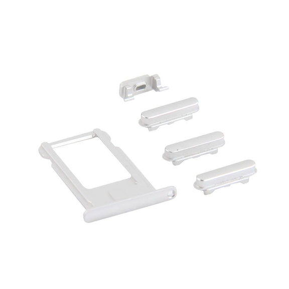 4 in 1 for iPhone 6 Plus (Card Tray + Volume Control Key + Power Button + Mute Switch Vibrator Key)(Silver)