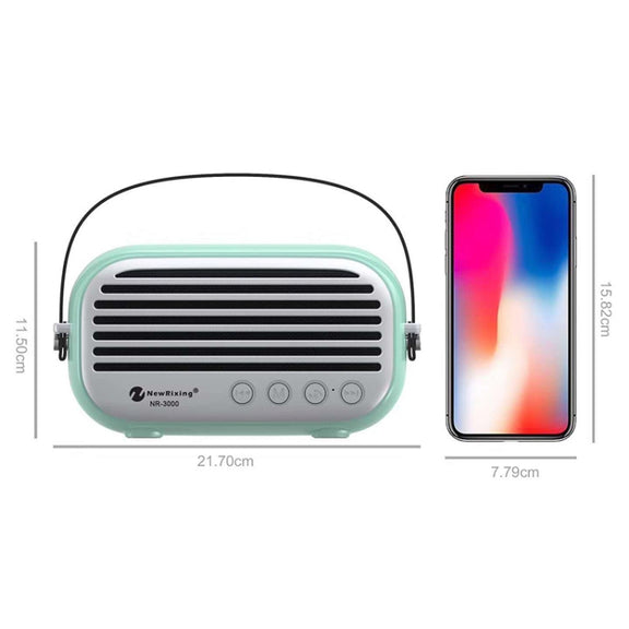 NewRixing NR-3000 Stylish Household Bluetooth Speaker with Hands-free Call Function, Support TF Card & USB & FM & AUX(Green)