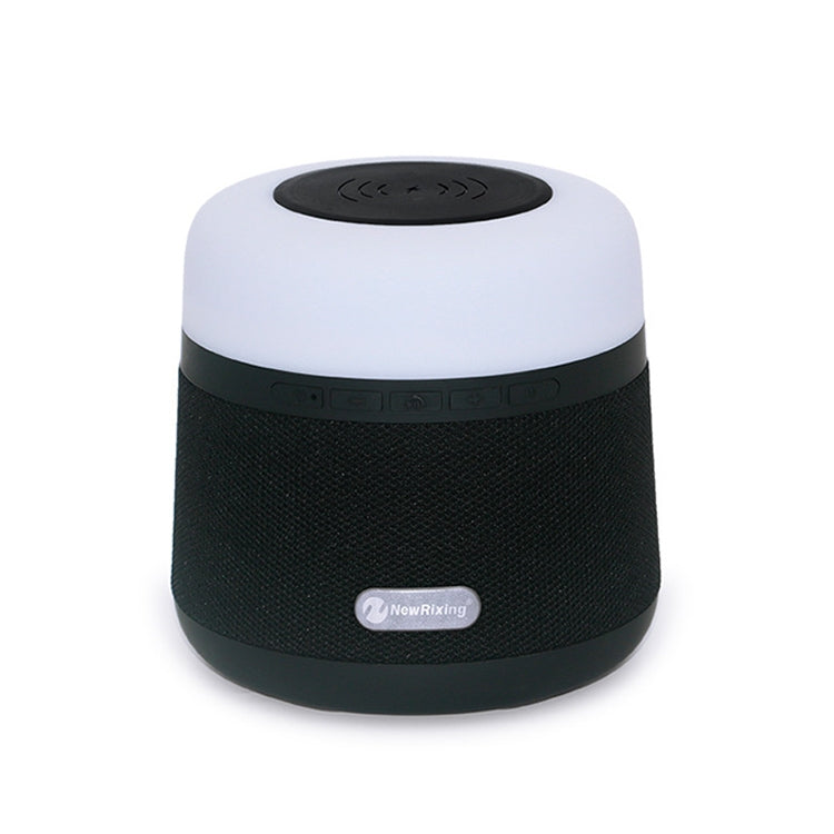 NewRixing NR-3500 Multi-function Atmosphere Light Wireless Charging Bluetooth Speaker with Hands-free Call Function, Support TF Card & USB & FM & AUX(Black)