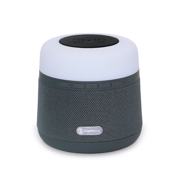 NewRixing NR-3500 Multi-function Atmosphere Light Wireless Charging Bluetooth Speaker with Hands-free Call Function, Support TF Card & USB & FM & AUX (Grey)