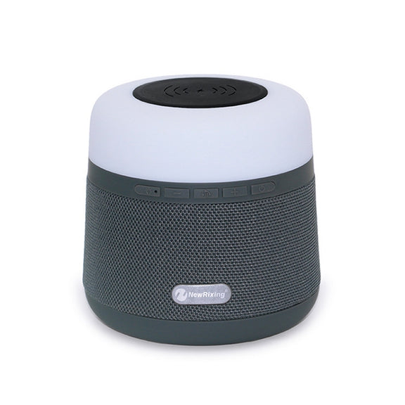 NewRixing NR-3500 Multi-function Atmosphere Light Wireless Charging Bluetooth Speaker with Hands-free Call Function, Support TF Card & USB & FM & AUX (Grey)