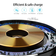 NewRixing NR-3500 Multi-function Atmosphere Light Wireless Charging Bluetooth Speaker with Hands-free Call Function, Support TF Card & USB & FM & AUX (Blue)