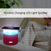 NewRixing NR-3500 Multi-function Atmosphere Light Wireless Charging Bluetooth Speaker with Hands-free Call Function, Support TF Card & USB & FM & AUX (Blue)