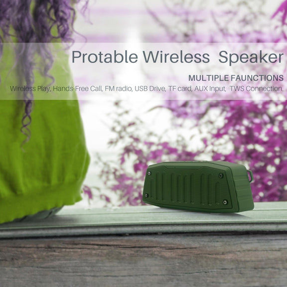 NewRixing NR-4019 Outdoor Portable Bluetooth Speaker with Hands-free Call Function, Support TF Card & USB & FM & AUX (Grey)