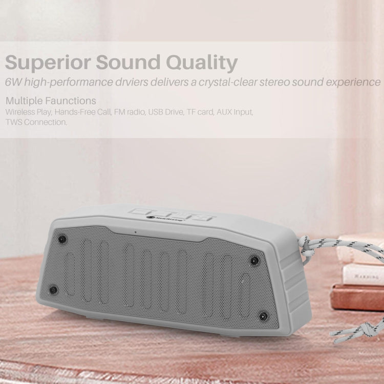 NewRixing NR-4019 Outdoor Portable Bluetooth Speaker with Hands-free Call Function, Support TF Card & USB & FM & AUX (Grey)