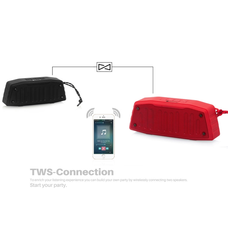 NewRixing NR-4019 Outdoor Portable Bluetooth Speaker with Hands-free Call Function, Support TF Card & USB & FM & AUX (Grey)