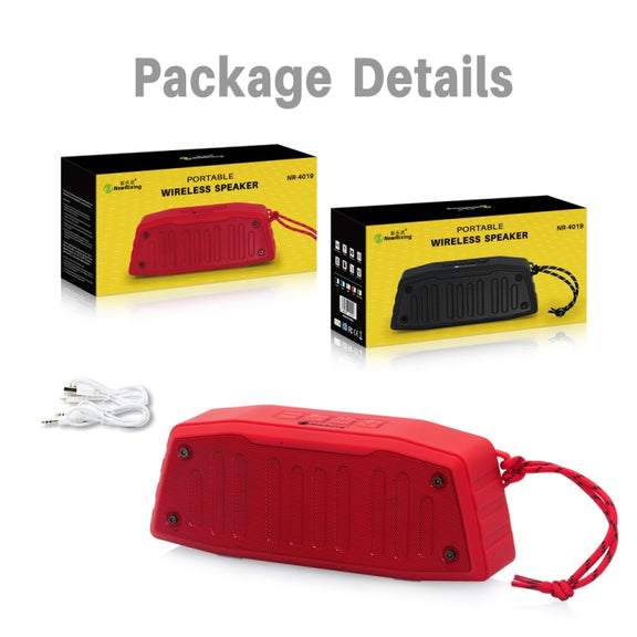 NewRixing NR-4019 Outdoor Portable Bluetooth Speaker with Hands-free Call Function, Support TF Card & USB & FM & AUX (Grey)