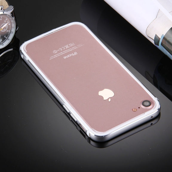 For  iPhone 8 & 7  TPU + Aluminum Alloy Bumper Frame(Silver)