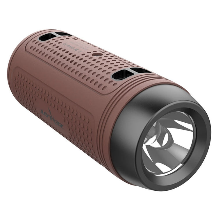 ZEALOT A1 Multifunctional Bass Wireless Bluetooth Speaker, Built-in Microphone, Support Bluetooth Call & AUX & TF Card & LED Lights (Brown)