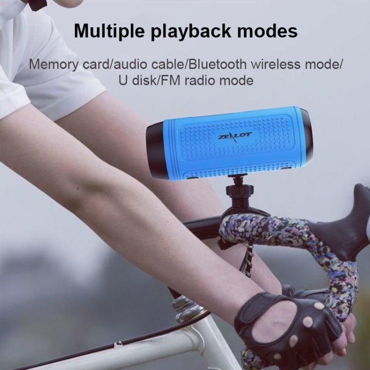 ZEALOT A1 Multifunctional Bass Wireless Bluetooth Speaker, Built-in Microphone, Support Bluetooth Call & AUX & TF Card & LED Lights (Grey)