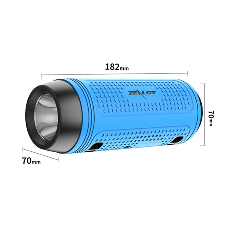 ZEALOT A1 Multifunctional Bass Wireless Bluetooth Speaker, Built-in Microphone, Support Bluetooth Call & AUX & TF Card & LED Lights (Grey)