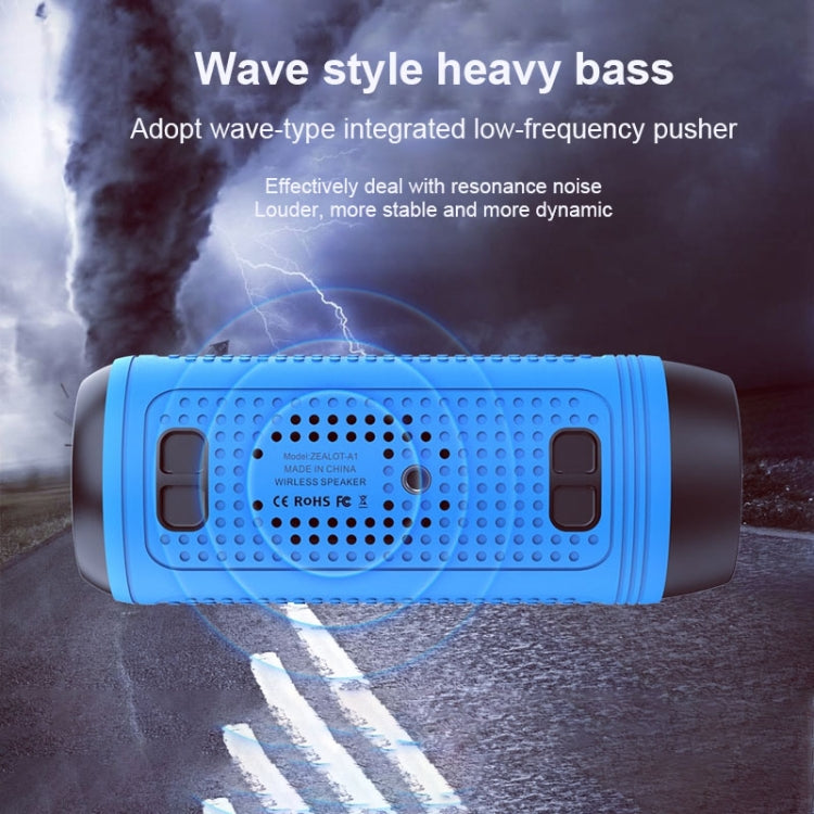 ZEALOT A1 Multifunctional Bass Wireless Bluetooth Speaker, Built-in Microphone, Support Bluetooth Call & AUX & TF Card & LED Lights (Grey)