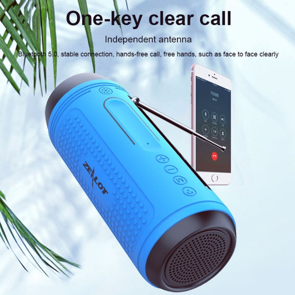 ZEALOT A1 Multifunctional Bass Wireless Bluetooth Speaker, Built-in Microphone, Support Bluetooth Call & AUX & TF Card & LED Lights (Grey)