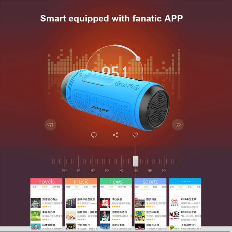 ZEALOT A1 Multifunctional Bass Wireless Bluetooth Speaker, Built-in Microphone, Support Bluetooth Call & AUX & TF Card & LED Lights (Grey)