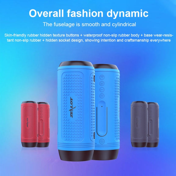 ZEALOT A1 Multifunctional Bass Wireless Bluetooth Speaker, Built-in Microphone, Support Bluetooth Call & AUX & TF Card & LED Lights (Brown)