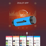 ZEALOT A2 Multifunctional Bass Wireless Bluetooth Speaker, Built-in Microphone, Support Bluetooth Call & AUX & TF Card & LED Lights (Brown)