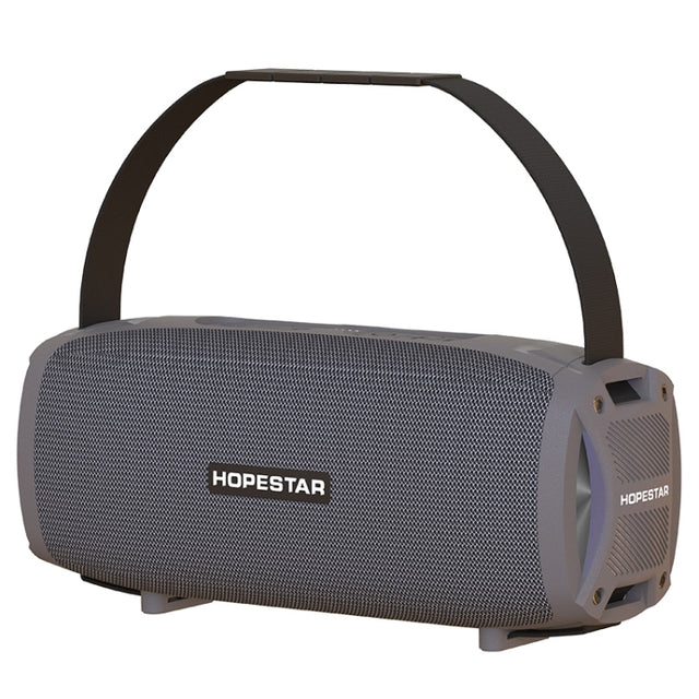 HOPESTAR H24 Pro TWS Portable Outdoor Water-resistant Woven Textured Bluetooth Speaker with Rhythm Light, Support Hands-free Call & U Disk & TF Card & 3.5mm AUX & FM (Grey)