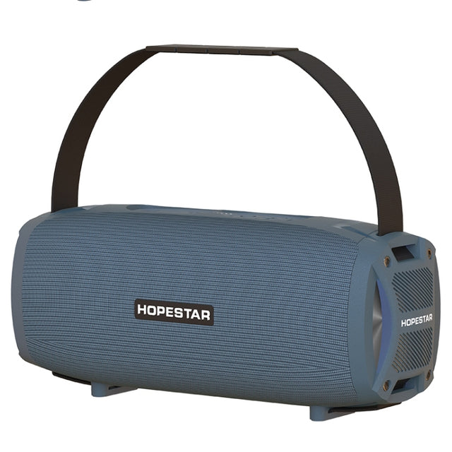 HOPESTAR H24 Pro TWS Portable Outdoor Water-resistant Woven Textured Bluetooth Speaker with Rhythm Light, Support Hands-free Call & U Disk & TF Card & 3.5mm AUX & FM (Blue)