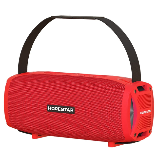 HOPESTAR H24 Pro TWS Portable Outdoor Water-resistant Woven Textured Bluetooth Speaker with Rhythm Light, Support Hands-free Call & U Disk & TF Card & 3.5mm AUX & FM (Red)