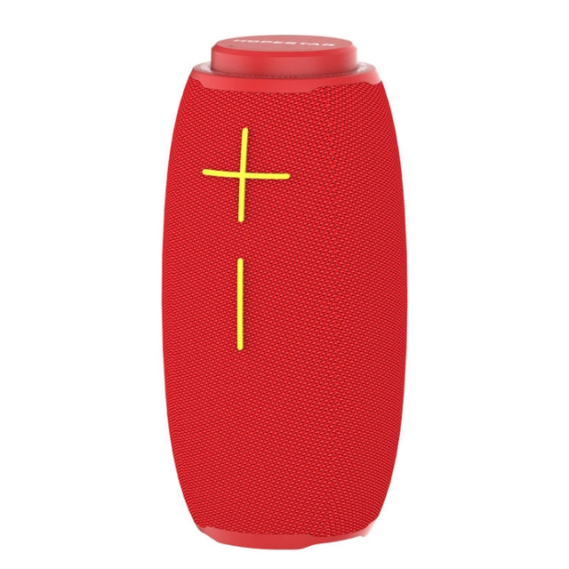 HOPESTAR P31 TWS Portable Outdoor Water-resistant Lens-style Head Bluetooth Speaker with LED Color Light, Support Hands-free Call & U Disk & TF Card & 3.5mm AUX & FM (Red)