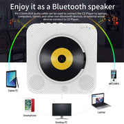 The Second Generation Portable Digital Display Bluetooth Speaker CD Player with Remote Control (White)