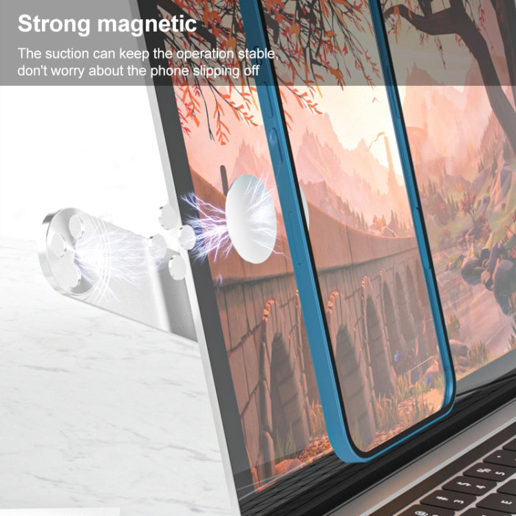 R-JUST SJ05-3 Multi-function Laptop Magnetic Expanded Metal Holder (Silver)