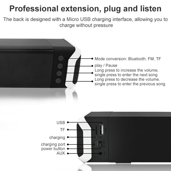 NewRixing NR-2017 Portable Bluetooth Speaker, Support Hands-free Call / TF Card / FM / U Disk (Silver)