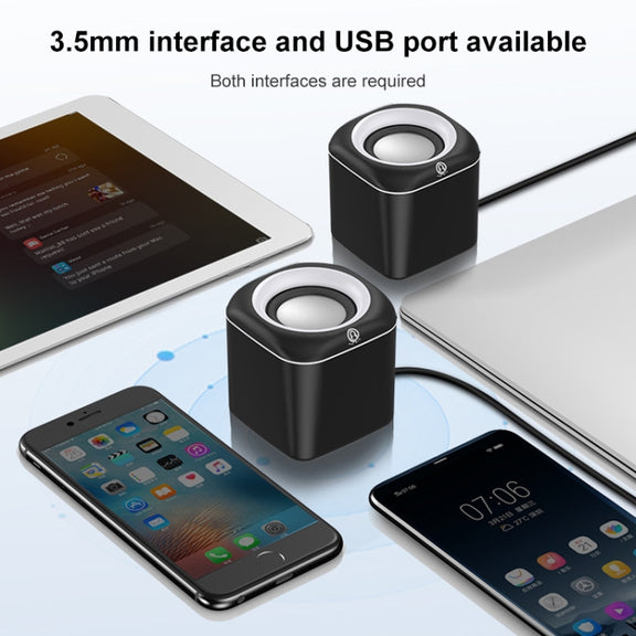 A1 Standard Version USB Wire-controlled Mini High Volume Wired Speaker, Cable Length: 1.1m(White)