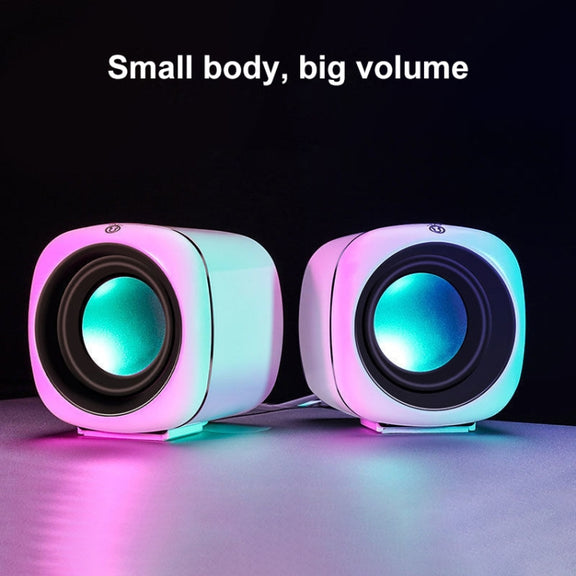 A1 Upgraded Version USB Wire-controlled 4D Stereo Sound Mini Wired Speaker, Cable Length: 1.3m(White)